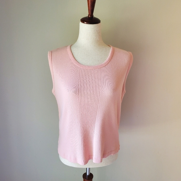 Dress Barn Tops - Peachy Pink Vintage Stretch Sleeveless 90s Y2k Top Large Dress Barn